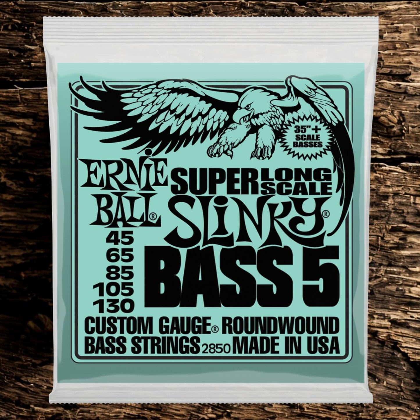Ernie Ball 2850 Super Long Scale Slinky Nickel Wound Electric Bass Guitar Strings (.045-.130) 5-string