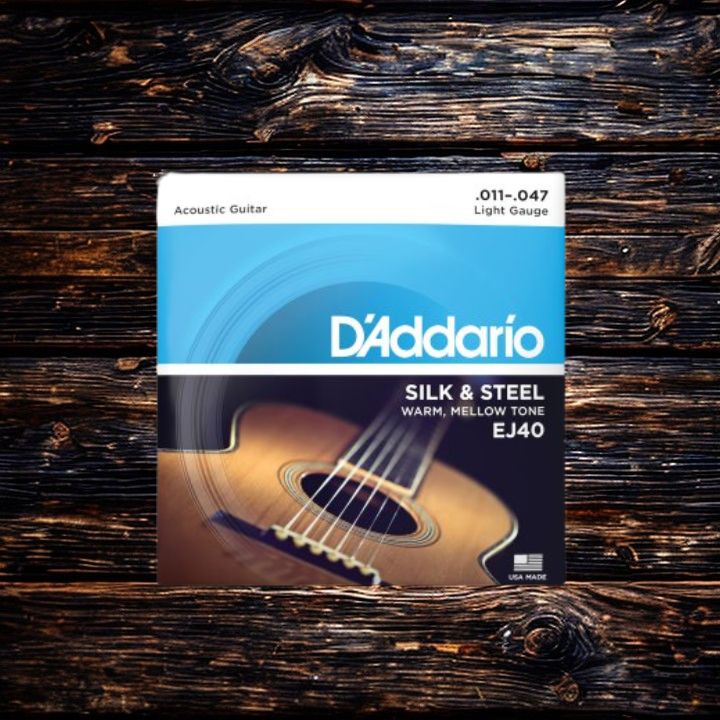 D'Addario EJ40 Silk & Steel Acoustic Guitar Strings - .011-.047 Light
