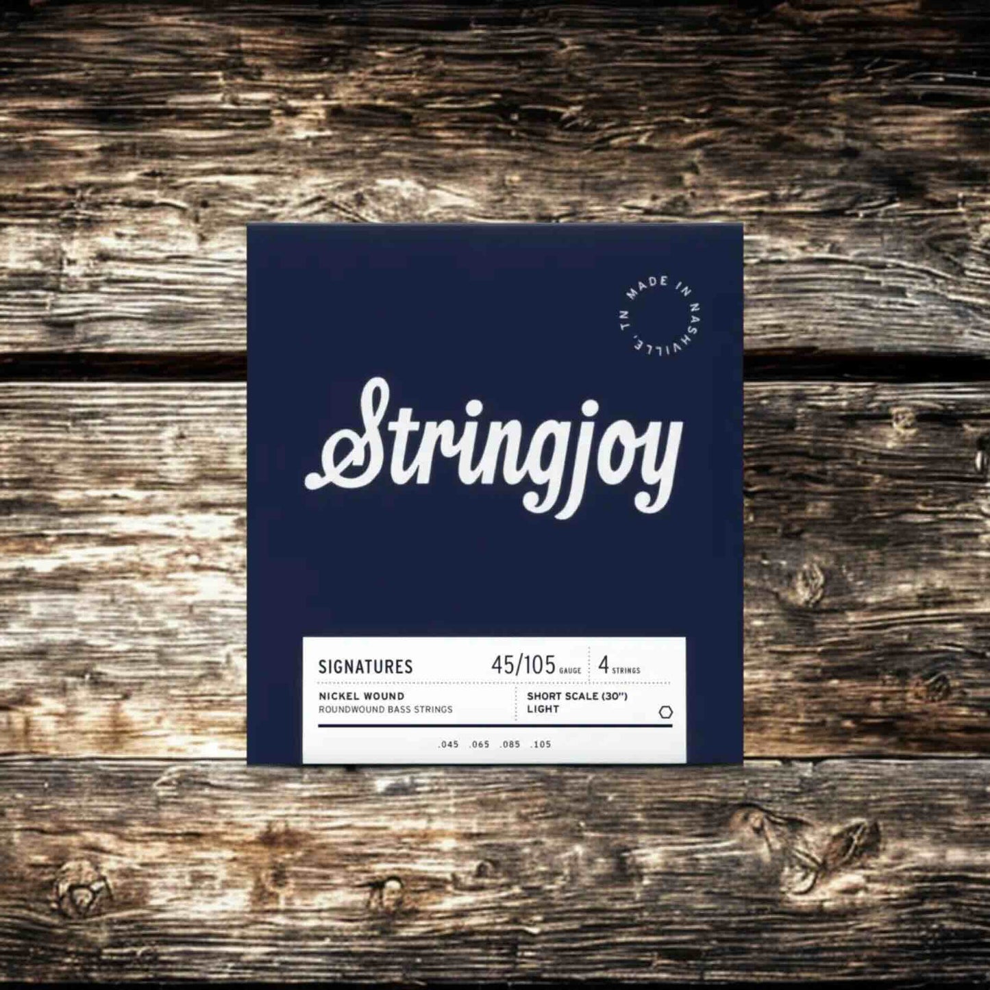 Stringjoy Light Gauge (45-105) 4 String Short Scale Nickel Wound Bass Guitar Strings