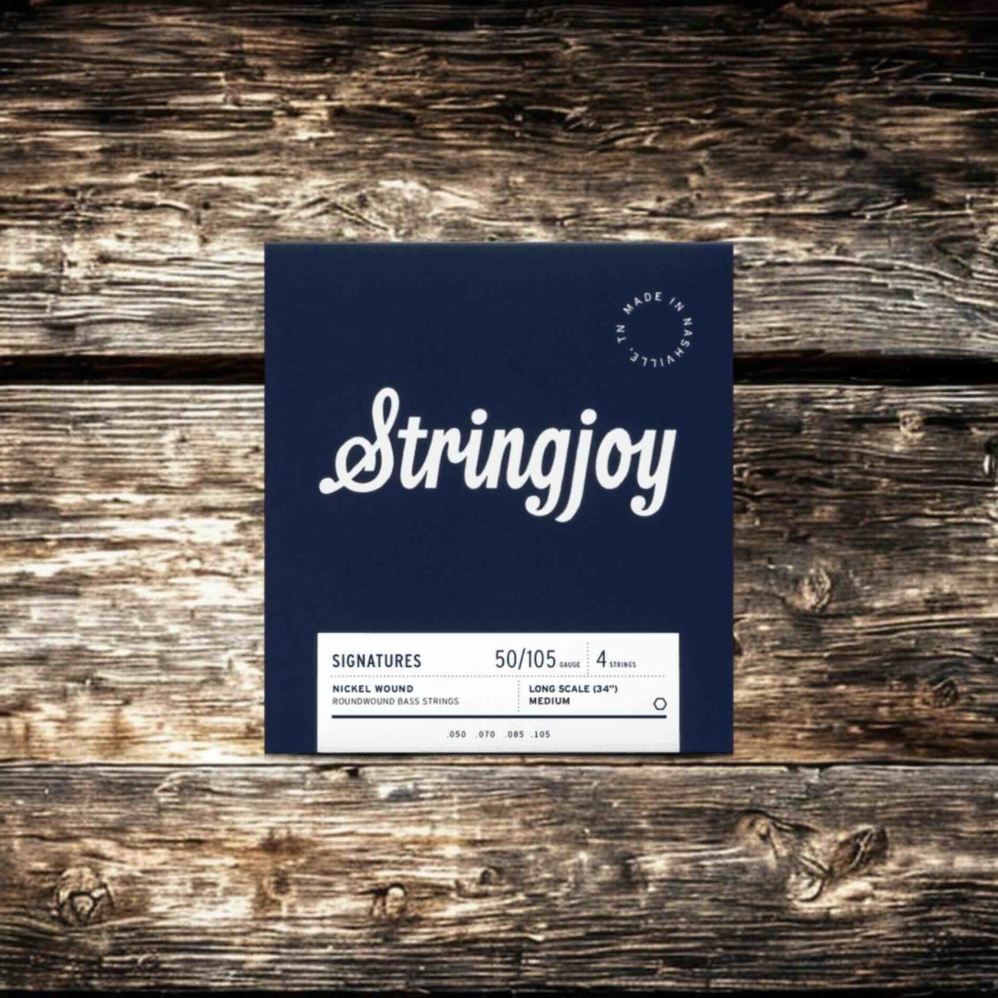 Stringjoy Medium Gauge (50-105) 4 String Extra Long Scale Nickel Wound Bass Guitar Strings