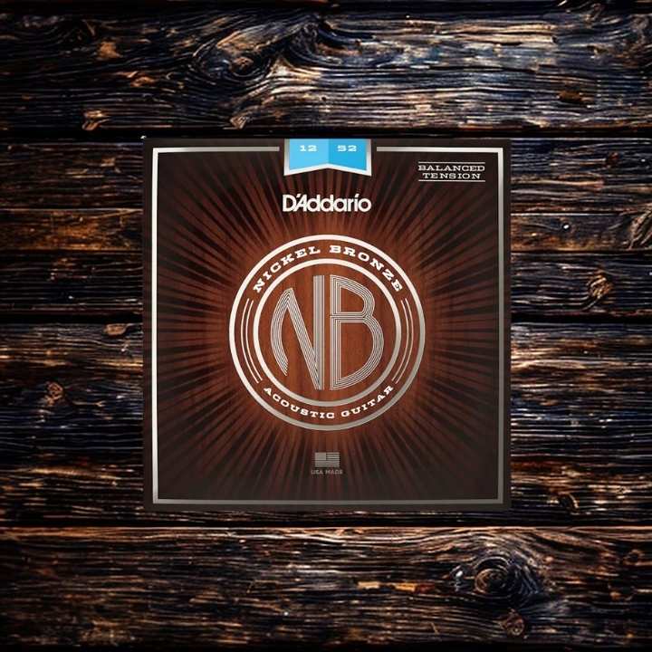D'Addario NB1256 Nickel Bronze Acoustic Guitar Strings - .012-.056 Light Top/Medium Bottom