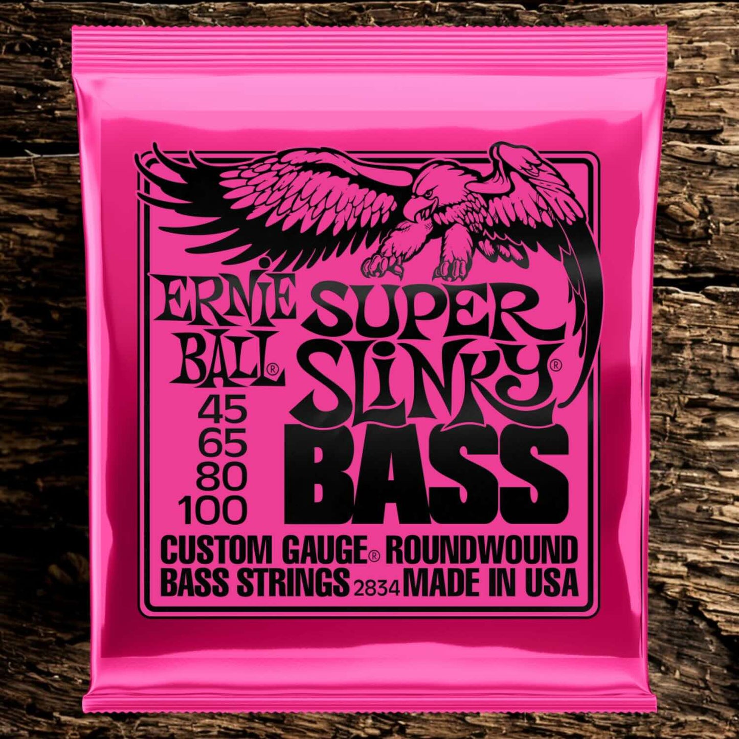Ernie Ball 2834 Super Slinky Nickel Wound Electric Bass Guitar Strings (045-.100)