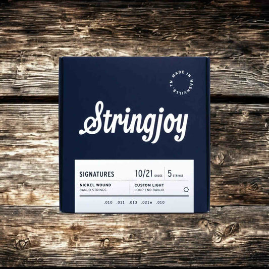 Stringjoy (10-21) Custom Light Gauge Banjo Strings - 5 String Nickel Wound Signatures