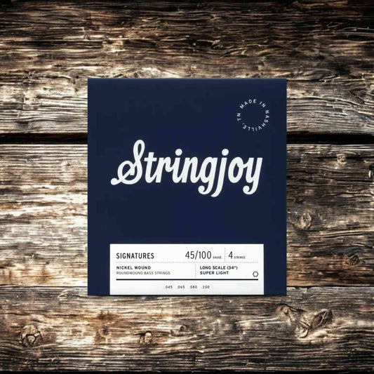 Stringjoy Super Light Gauge (45-100) 4 String Short Scale Nickel Wound Bass Guitar Strings
