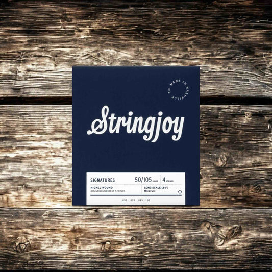 Stringjoy Medium Gauge (50-105) 4 String Extra Long Scale Nickel Wound Bass Guitar Strings