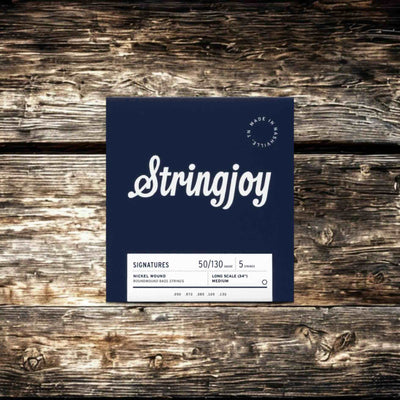 Stringjoy Medium Gauge (50-130) 5 String Long Scale Nickel Wound Bass Guitar Strings