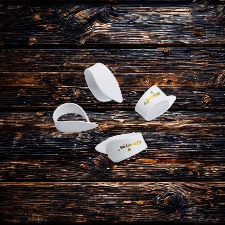 National Thumb Picks, Medium, White, Celluloid