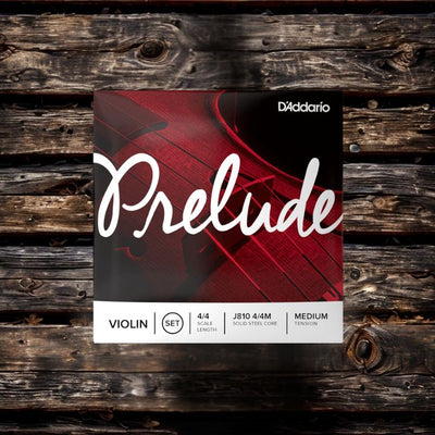 D'Addario Prelude Violin String Set String Set, 4/4 Scale, Medium Tension