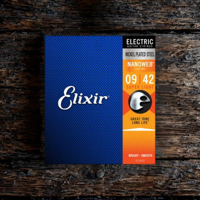 Elixir 12002 Nanoweb Coated Electric Guitar Strings Super Light 9-42