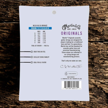 Martin Authentic Acoustic SP® Guitar Strings 80/20 Bronze Medium M150