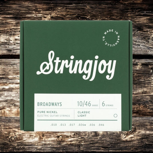 Stringjoy Broadways Classic Pure Nickel Electric Guitar Strings 10/46 - Light