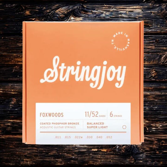 Stringjoy Foxwoods Coated Acoustic Guitar Strings 11/52 - Super Light
