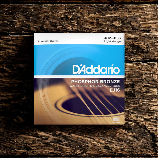 D’Addario EJ16 Light Acoustic Guitar Strings (12-53)