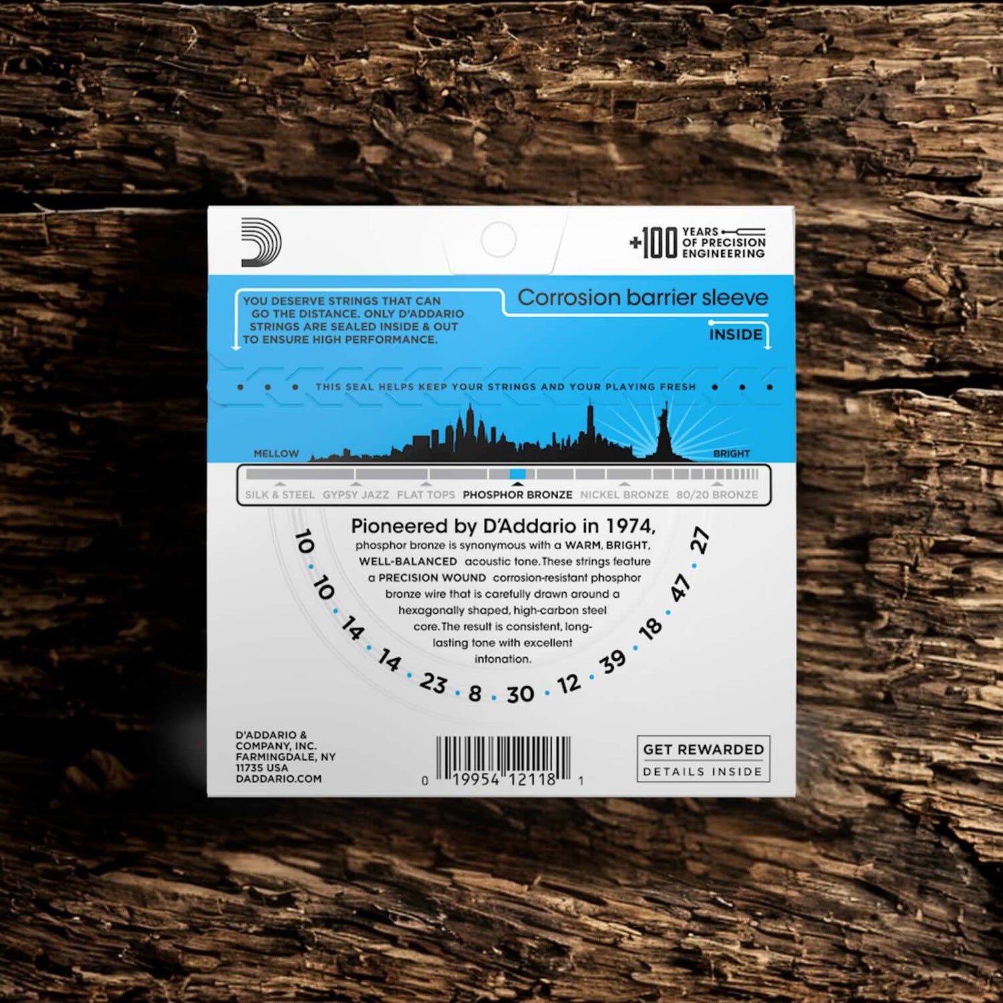 D'Addario EJ38 Light 12-String Acoustic Guitar Strings (10-47)