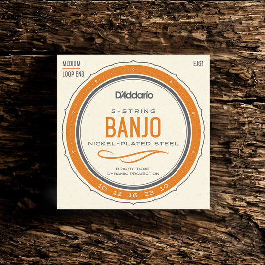D’Addario EJ61 5-String Banjo Medium Set (10-63)